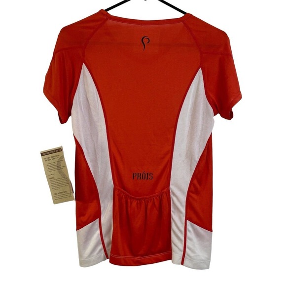 Prois Artemis Archery Shirt Small Womens Orange White Short Sleeve Pockets *Flaw - Picture 2 of 16